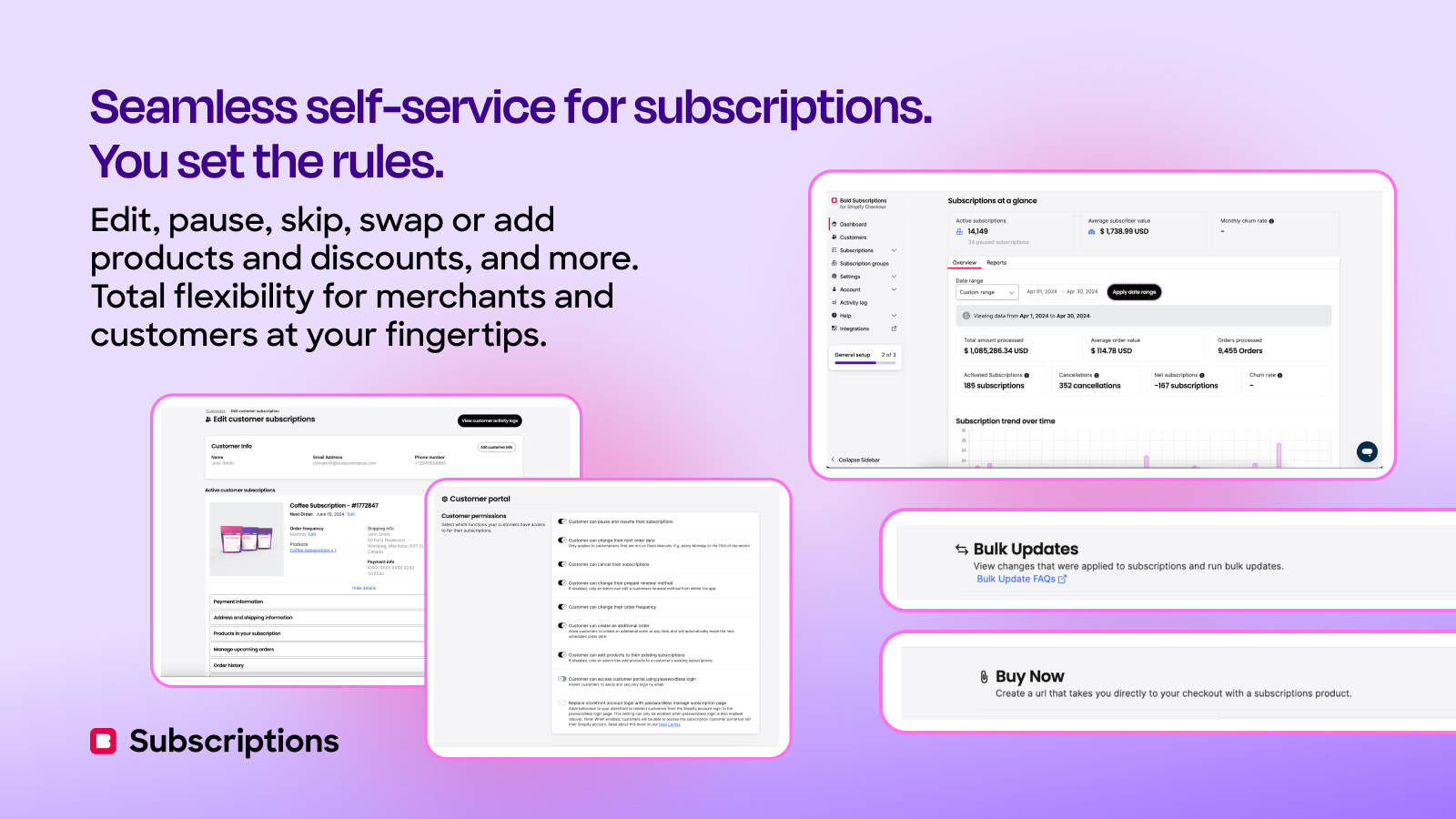 Seamless self-service for subscriptions - you set the rules!