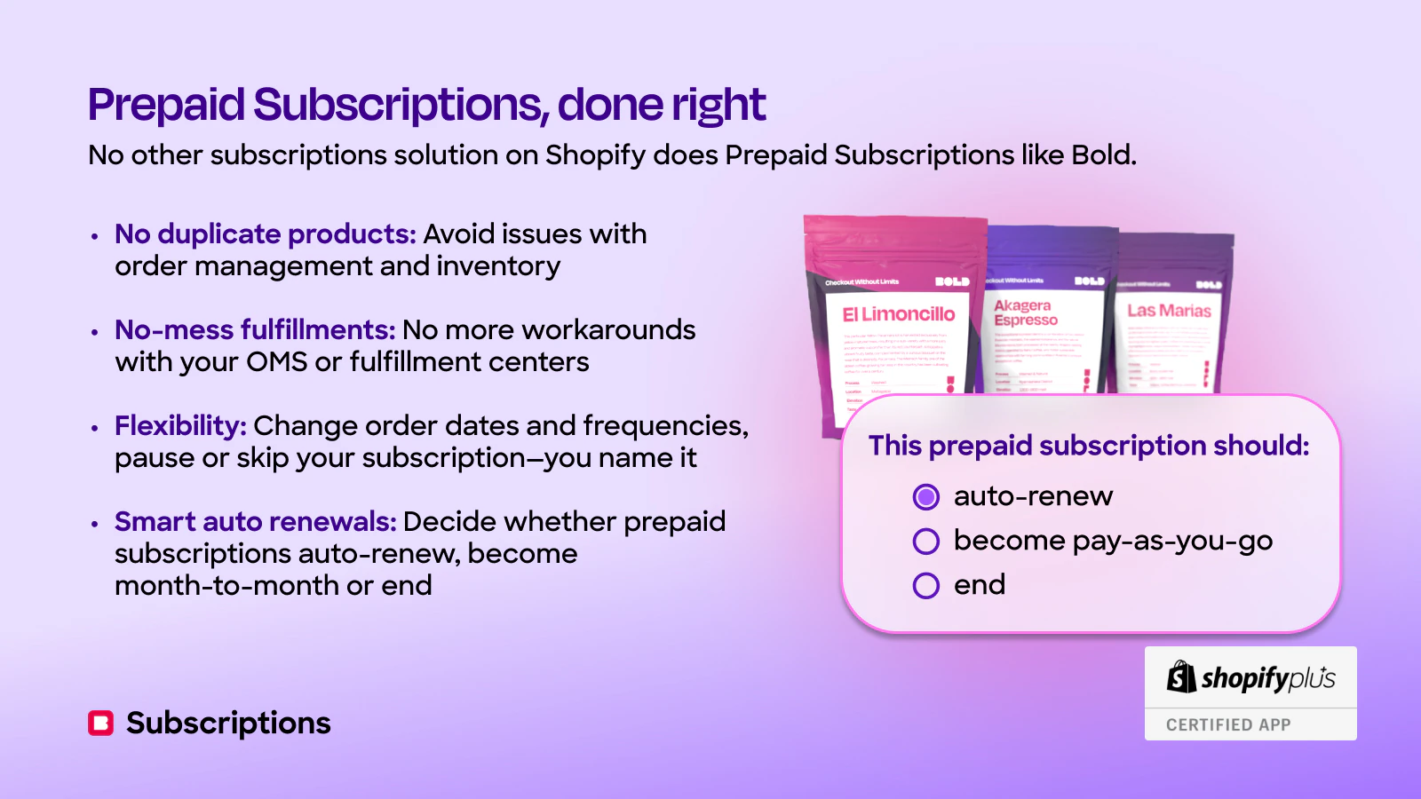 Leading, no-mess, advanced Prepaid Subscriptions