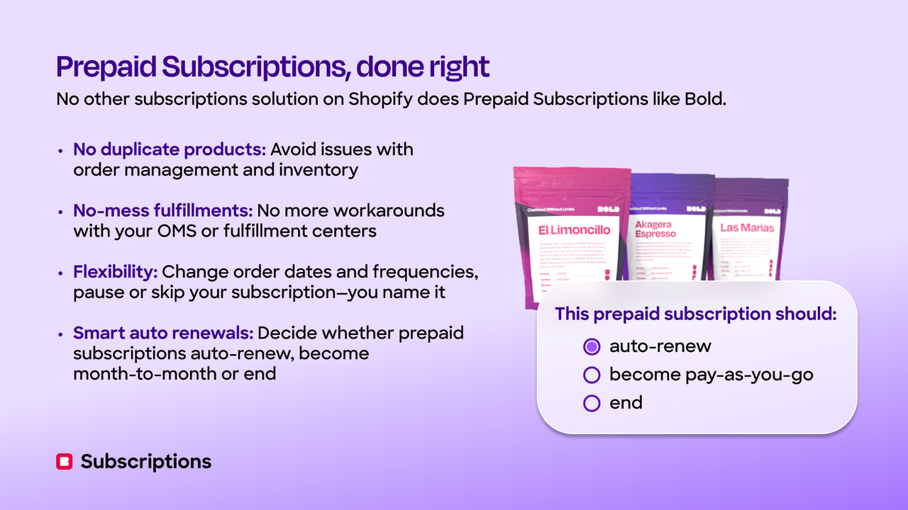 Leading, no-mess, advanced Prepaid Subscriptions