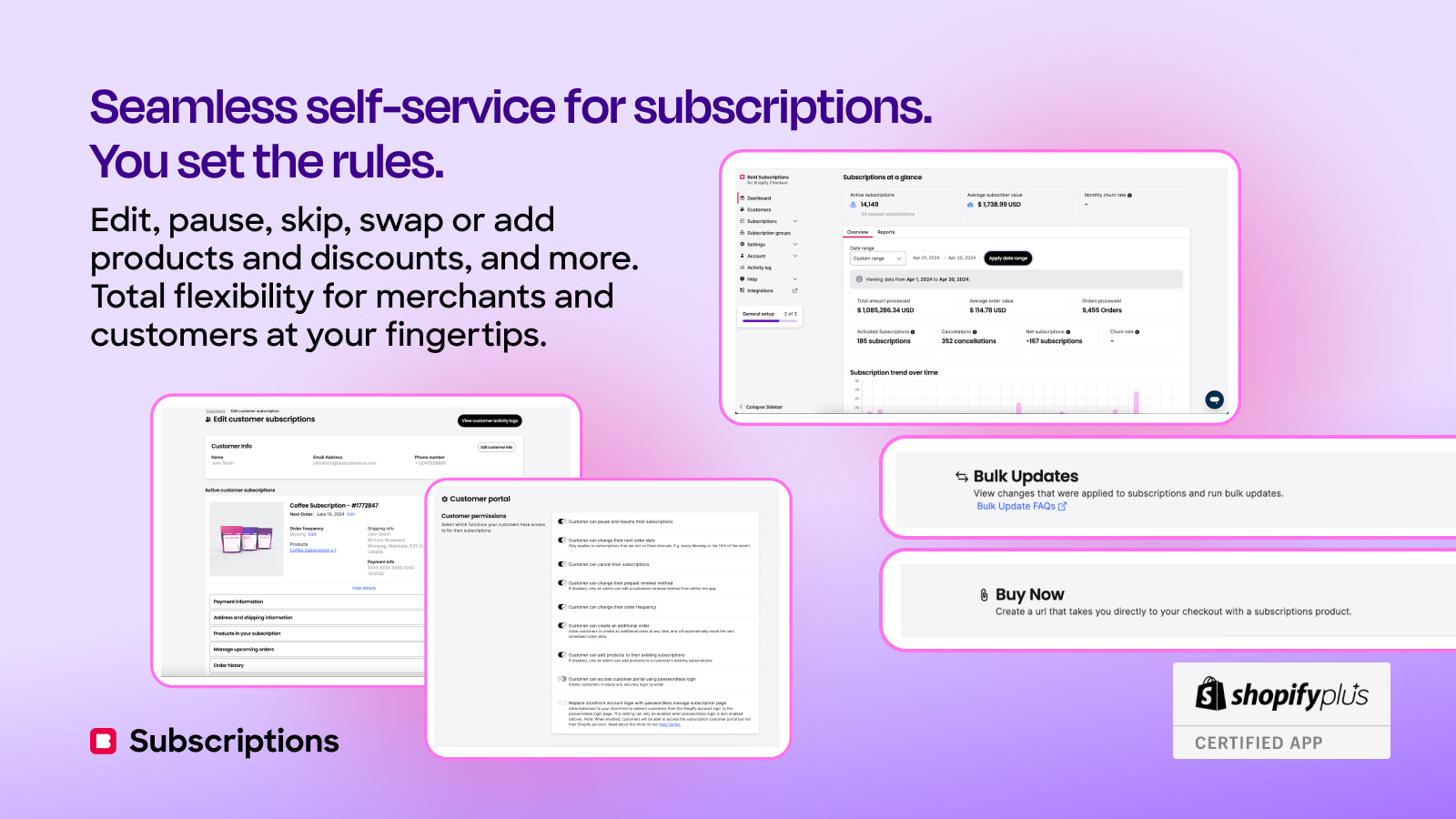 Service d'auto-assistance fluide pour les abonnements - vous définissez les règles !