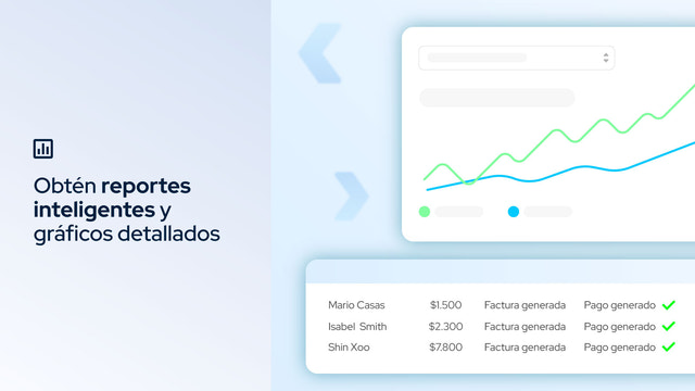 Gráficas y reportes detallados de tus transacciones