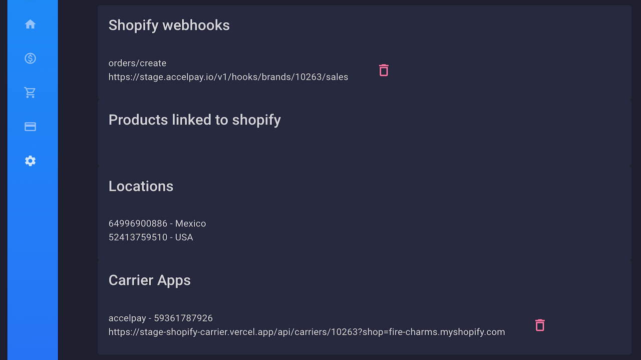 Manage Shopify Integration