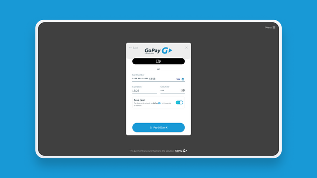 GoPay desktop card details