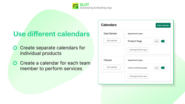 Skapa separata kalendrar för enskilda produkter