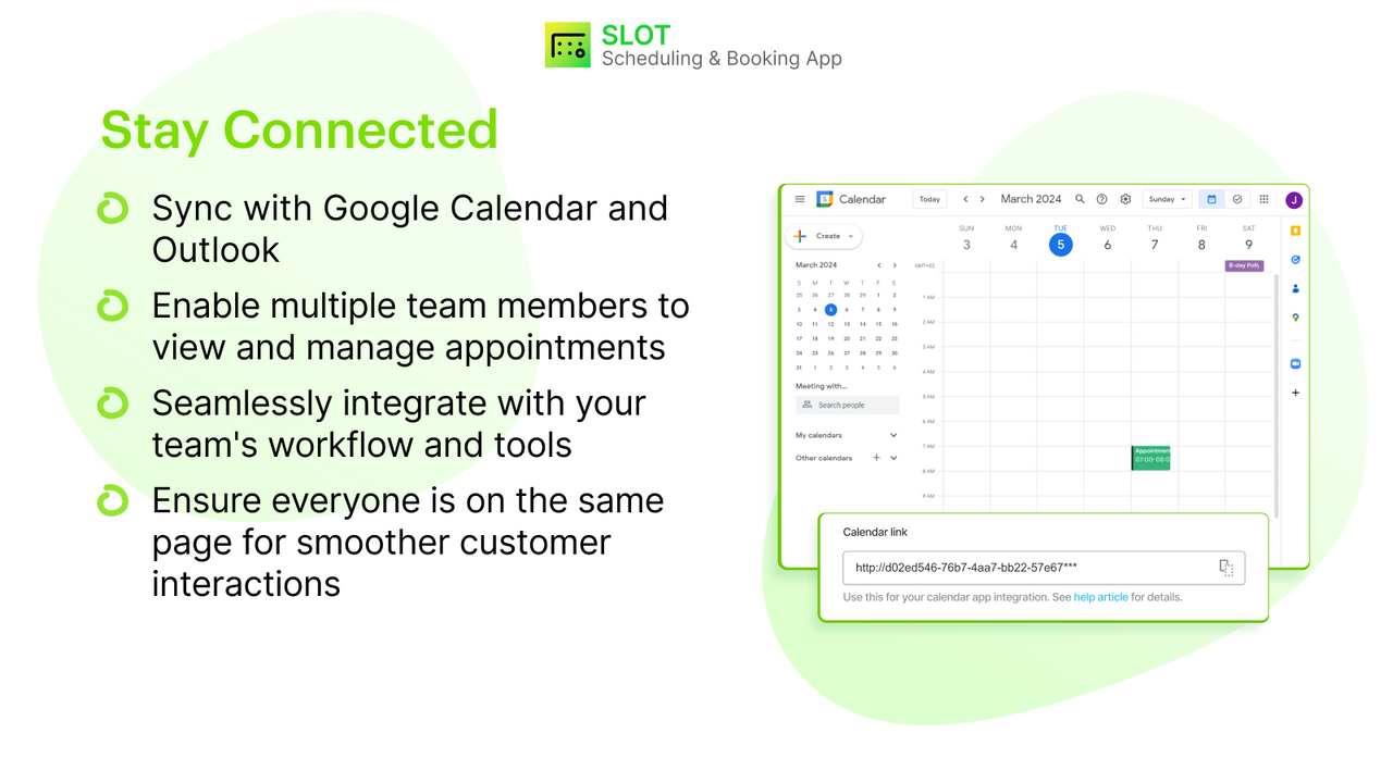 Sincroniza con Google Calendar y Outlook