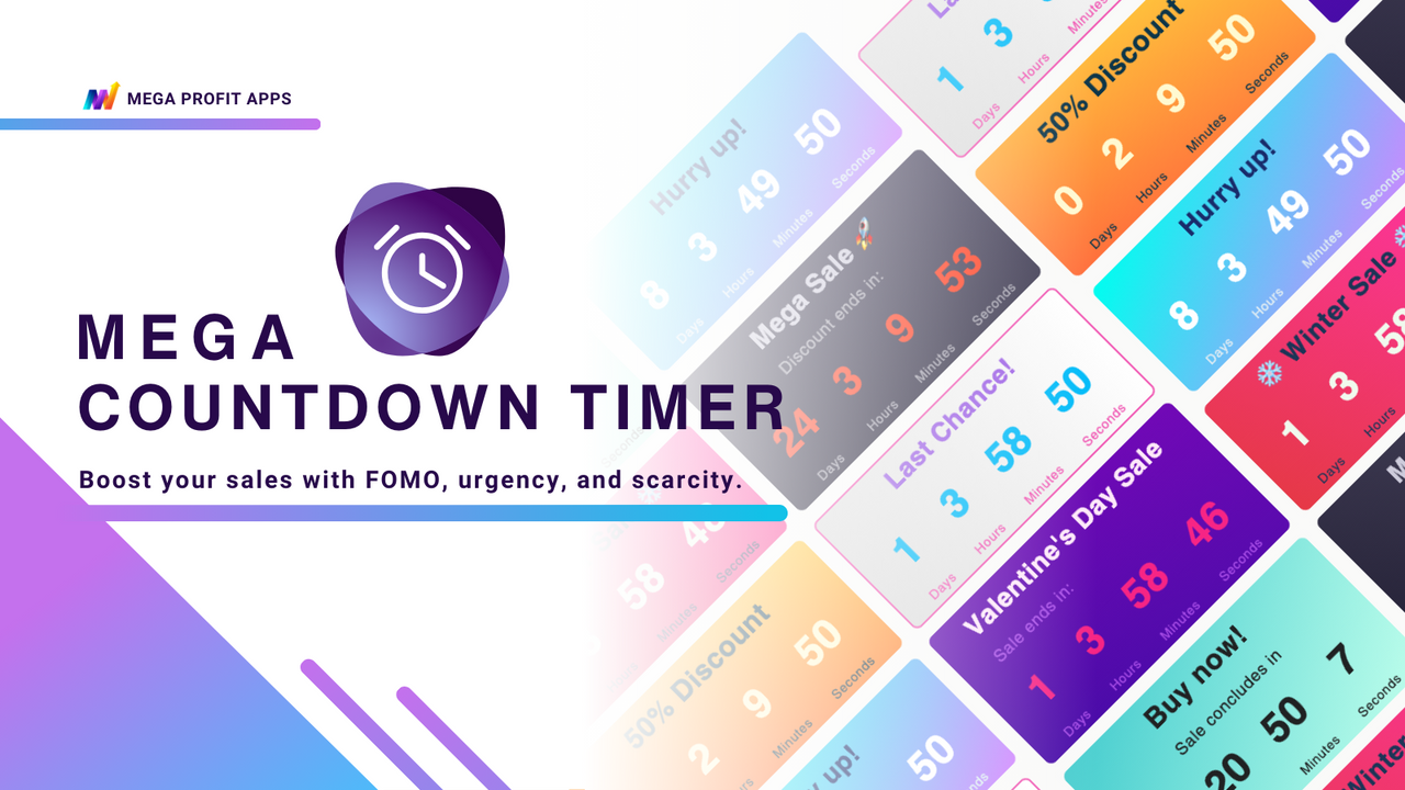 Mega Countdown Timer - augmentez les ventes avec Rareté et FOMO