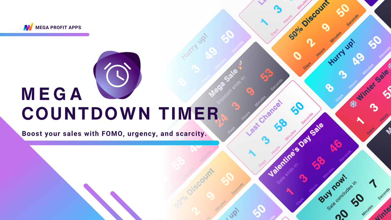 Mega Countdown Timer - increase sales with Scarcity and FOMO
