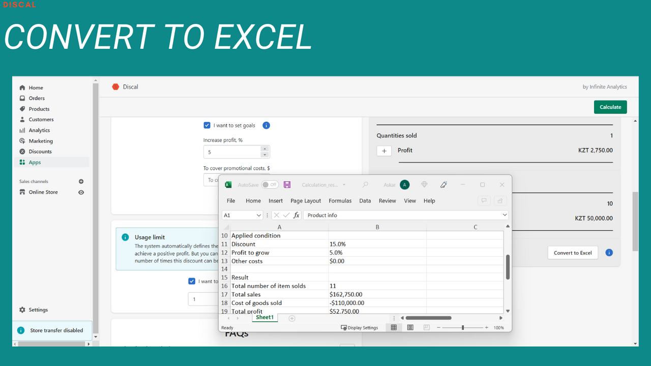 Konverter til excel