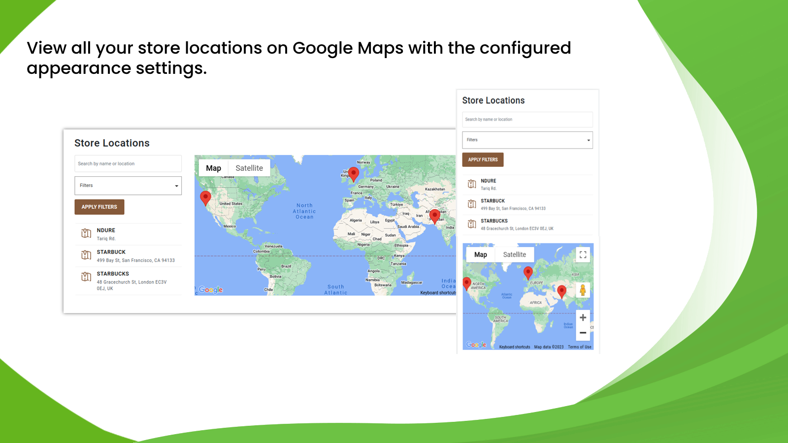 Google Kort Desktop og Mobil Visning