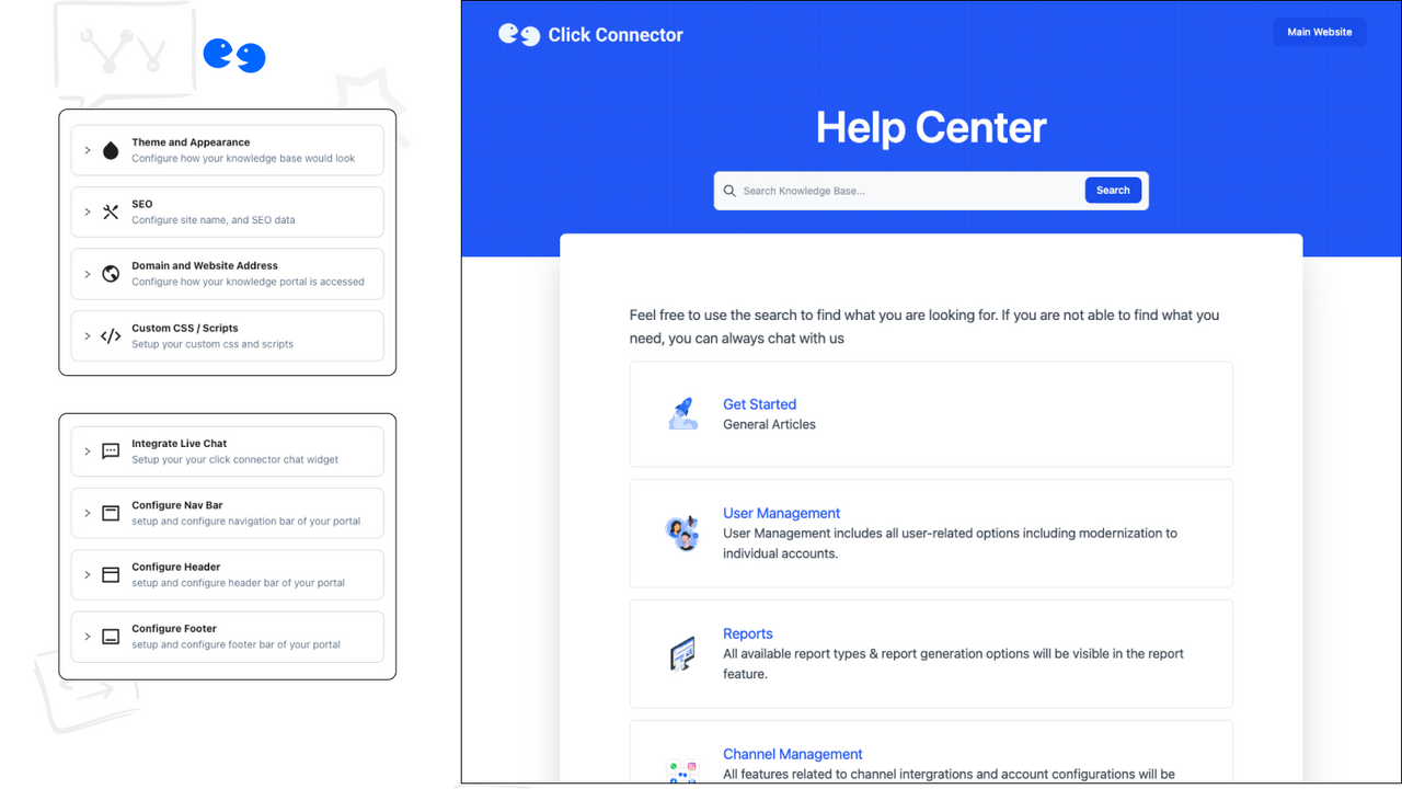 Create custom self-service portals in a few clicks, without code
