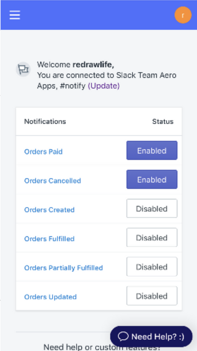 Bekræftelsesstatus dashboard side på mobil