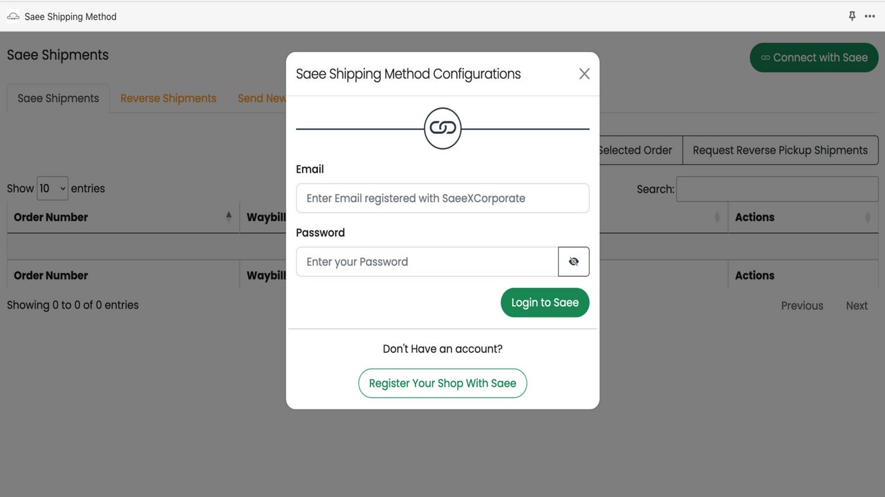 Connect to Saee by Login or One Click Register