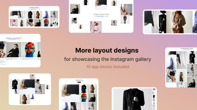 Plus de designs de mise en page pour présenter la galerie de flux Instagram
