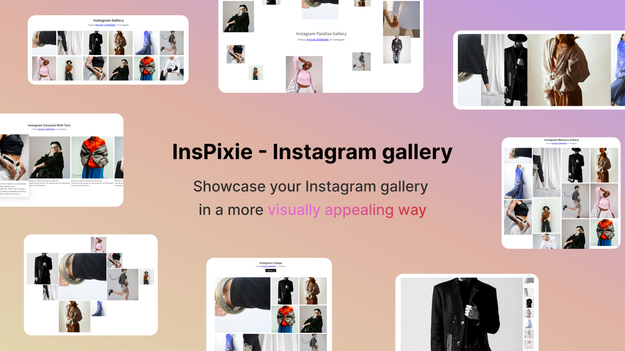 InsPixie Instagram Feed Blocks Screenshot