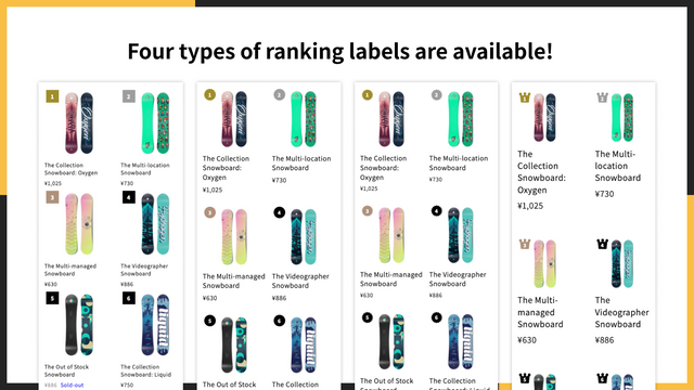 Four types of ranking labels are available!