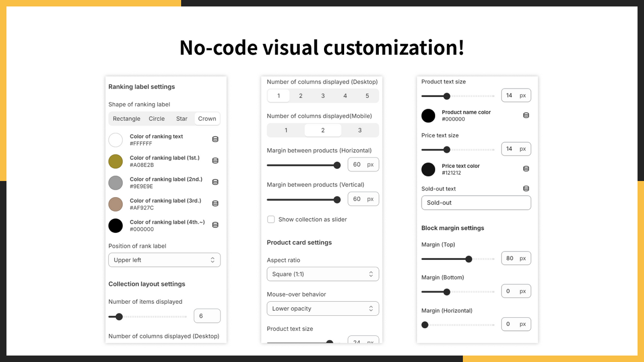 Personnalisation visuelle sans code !