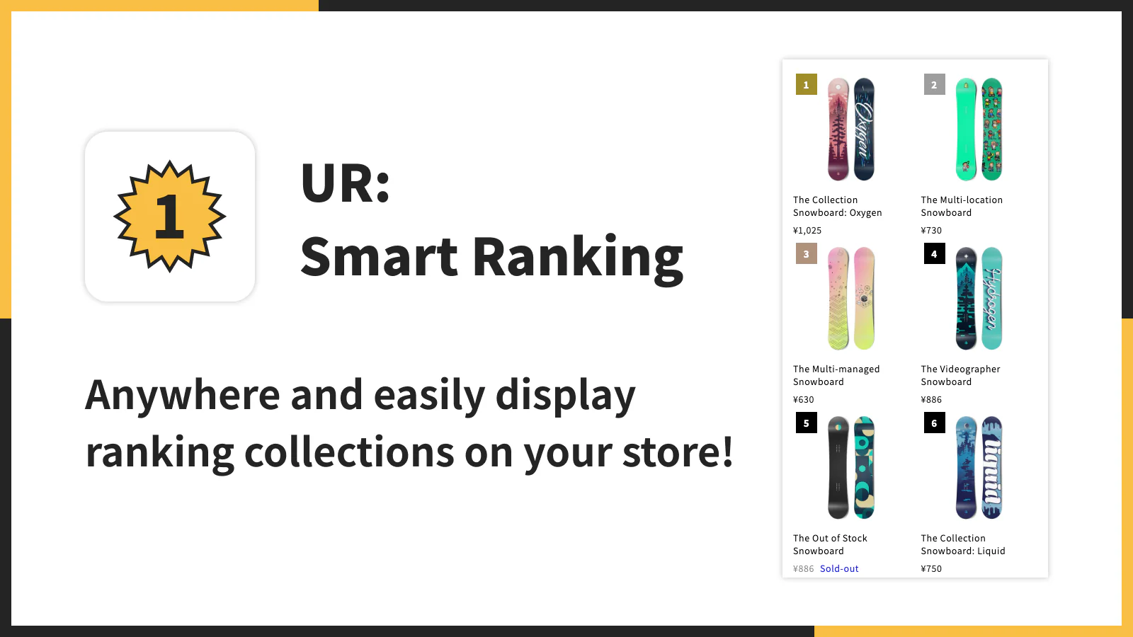 Anywhere and easily display ranking collections on your store!