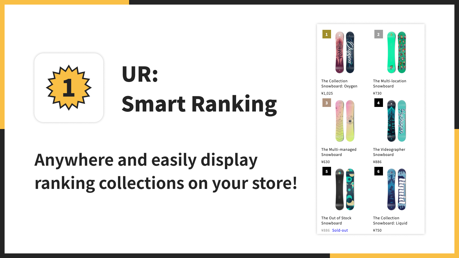 Anywhere and easily display ranking collections on your store!