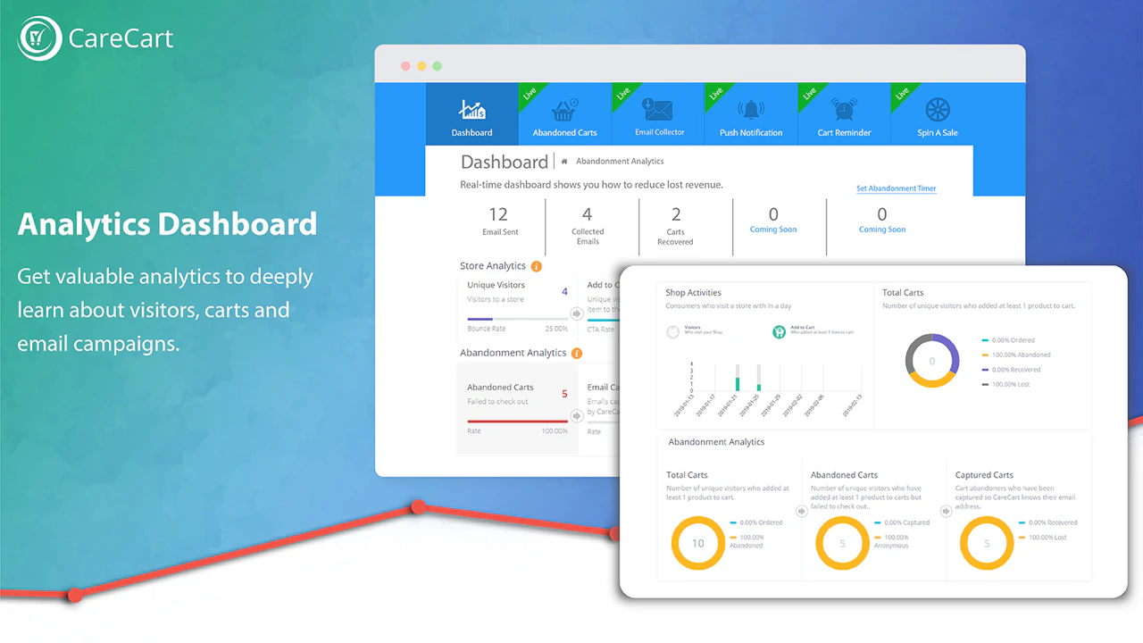 All-in-one Abandoned Cart Recovery Dashboard