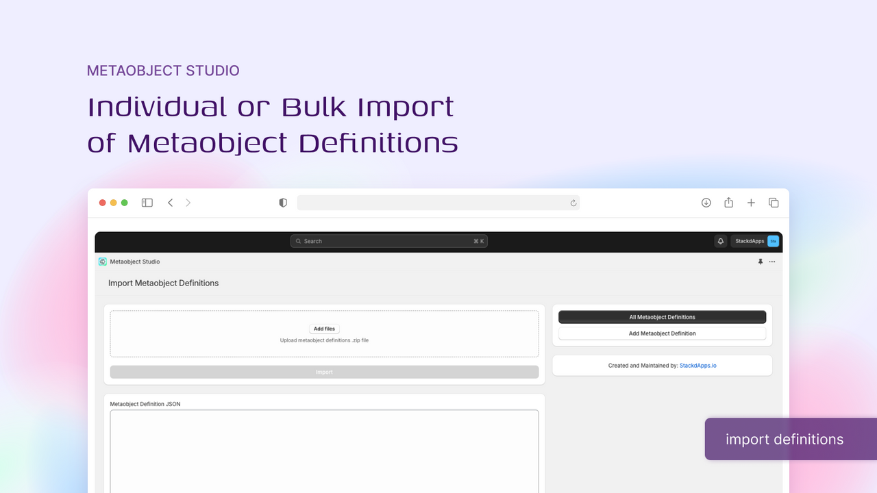Bulk or Individual Import of Metaobject Definition