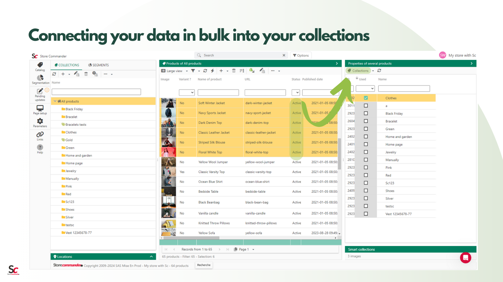 Anslut dina data i bulk till dina samlingar med bara några klick
