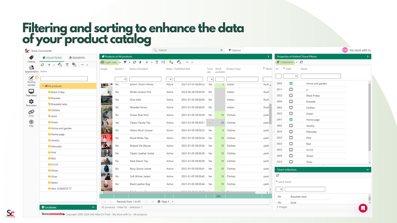 Filtragem e classificação para melhorar os dados do seu Catálogo de Produtos