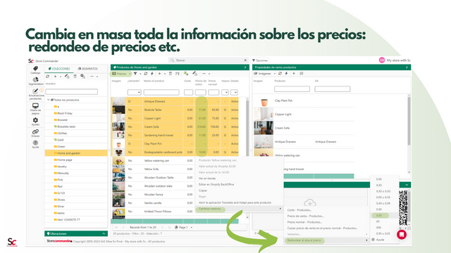 Cambia en masa toda la información posible sobre los productos