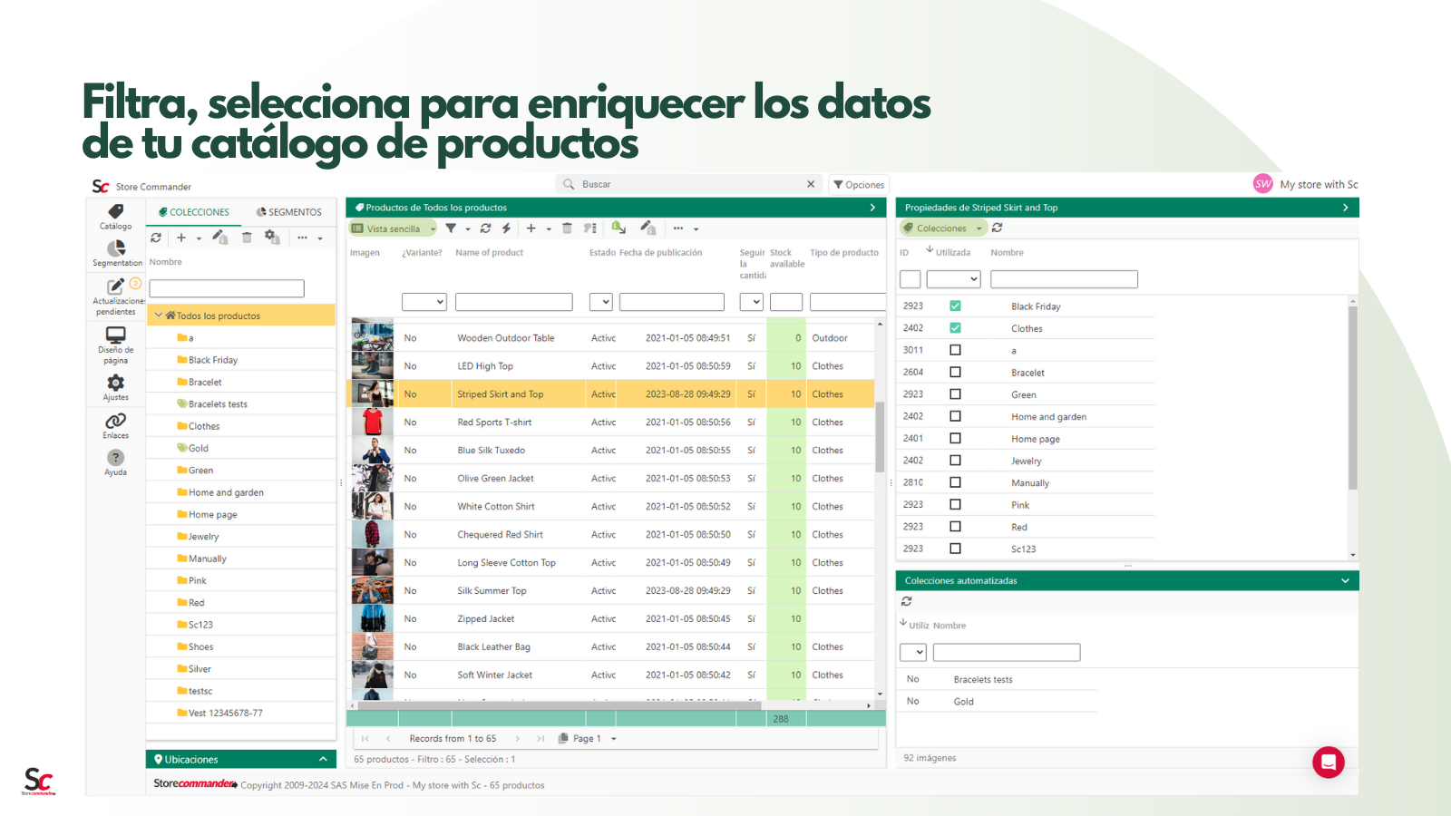 Filtra, selecciona para enriquecer los datos de tu catálogo 