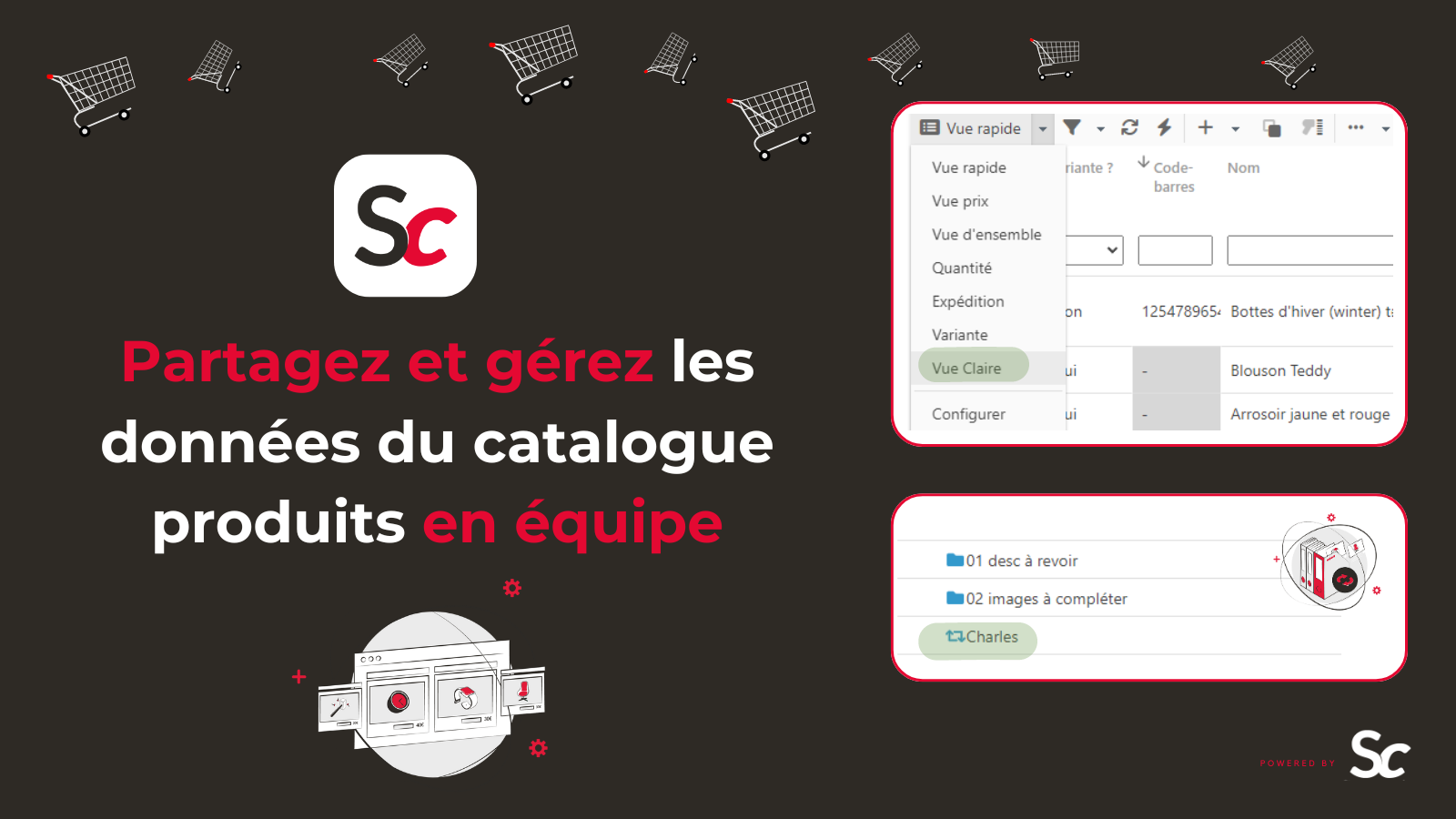 Partagez et gérez les données du catalogue produits en équipe