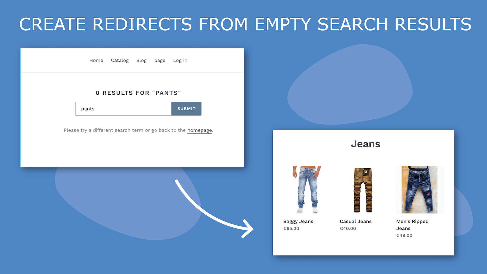 Empty Search Redirects Screenshot
