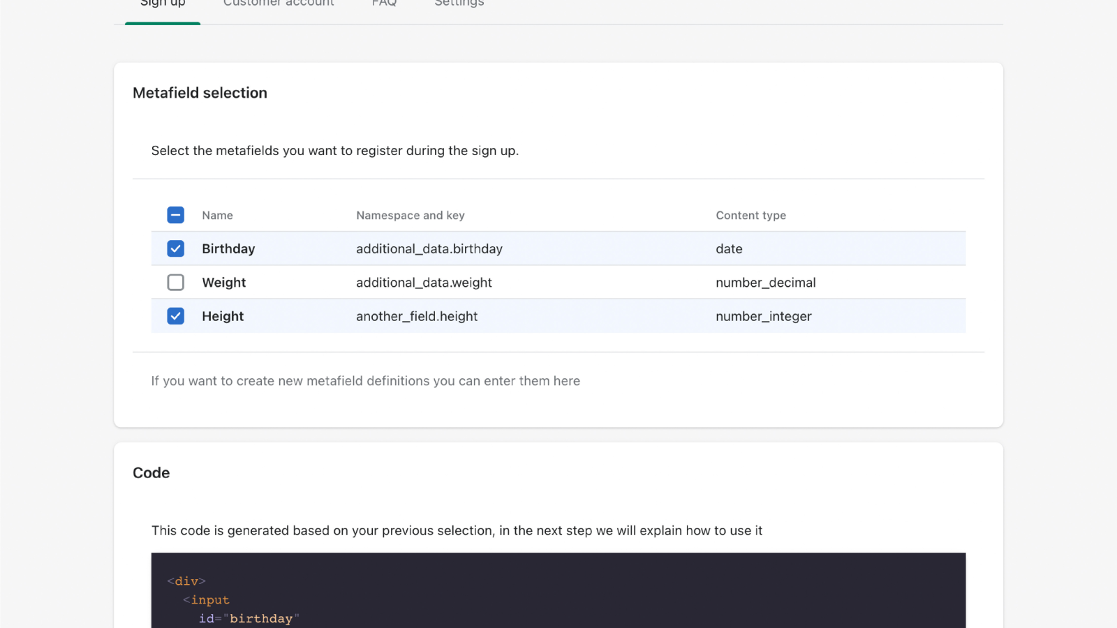 Amplius Customer Fields Screenshot