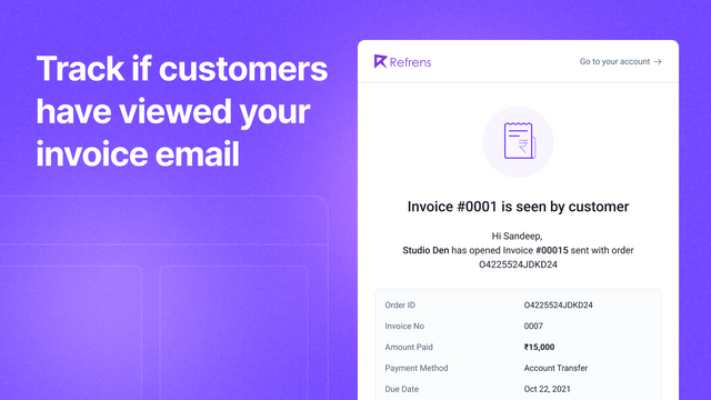 Track if customers have viewed your invoice email