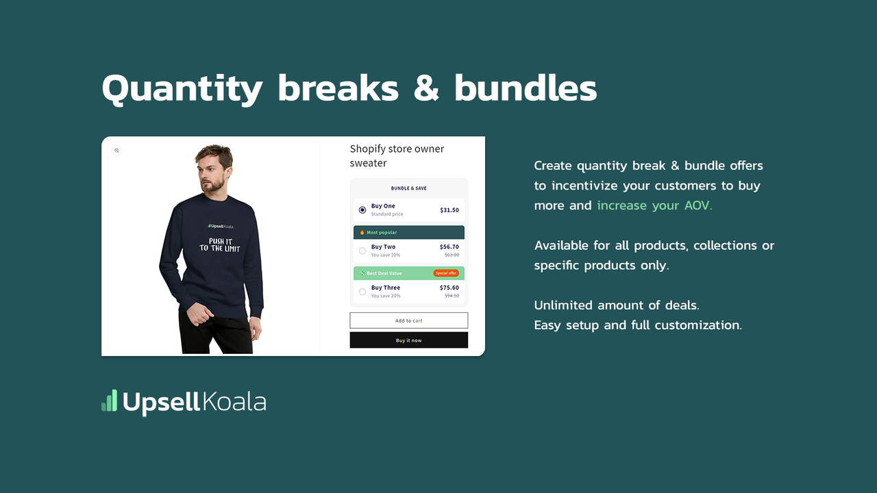 Quantity breaks & bundles