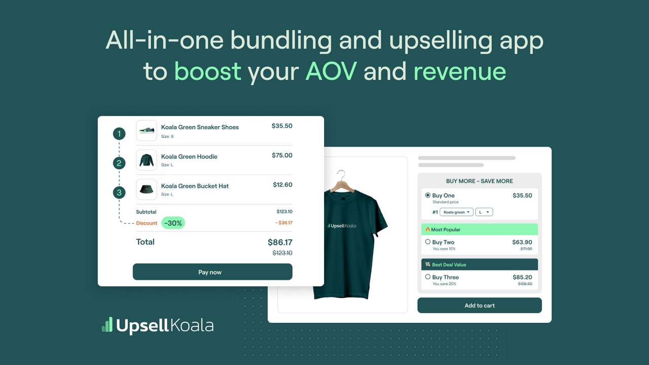 Upsell Koala: Volume discounts bundles quantity breaks