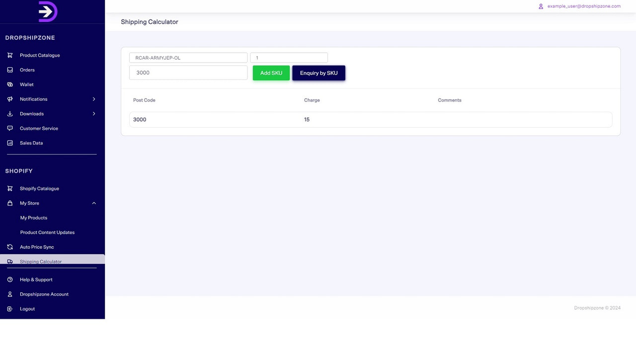 SHIPPING CALC