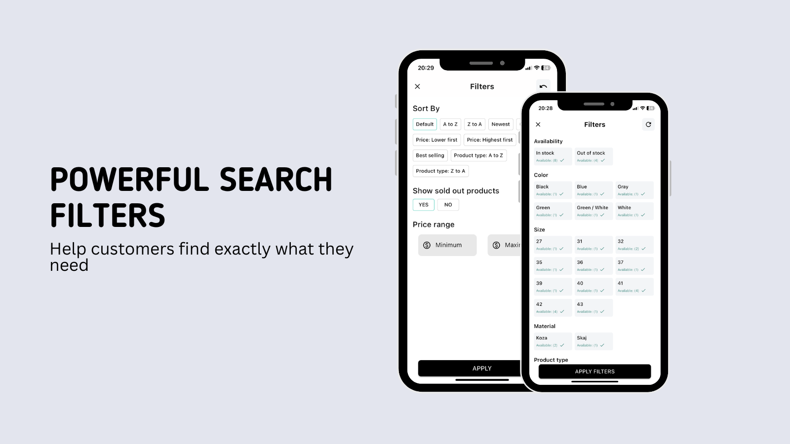Powerful search filters