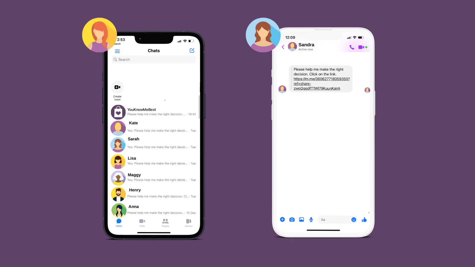 El iniciador comparte la bolsa de compras con amigos - Chatbot Facebook