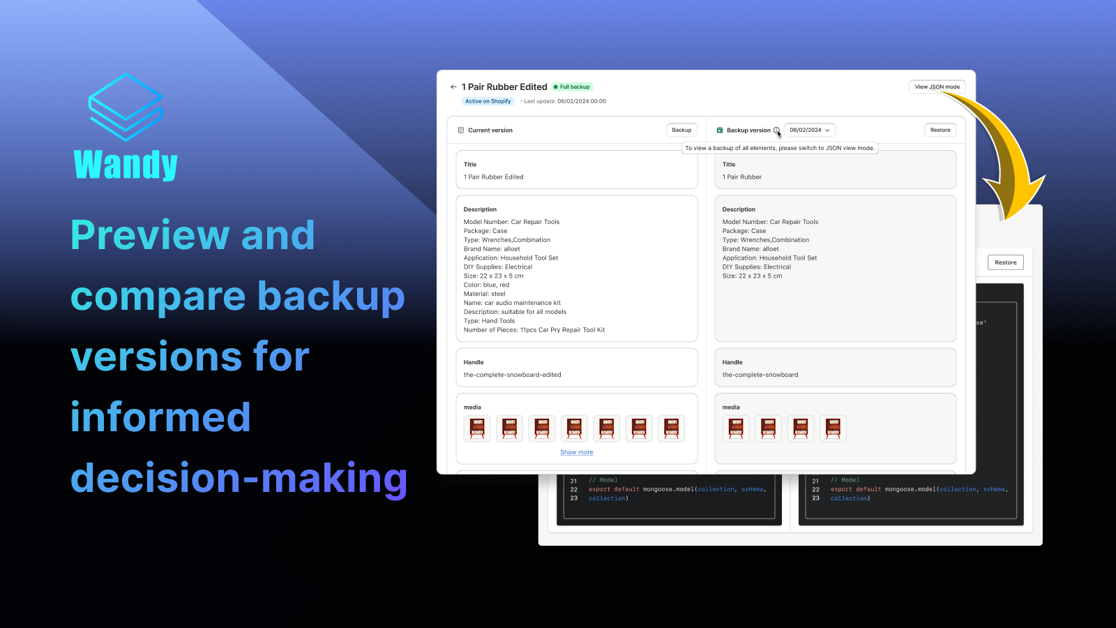 Preview and compare backup versions for informed decision-making