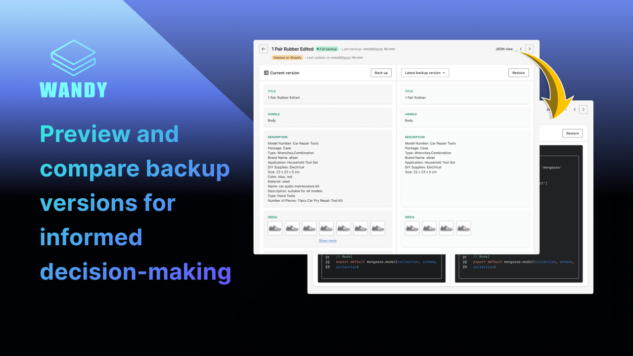 Backup your store data in 1-click