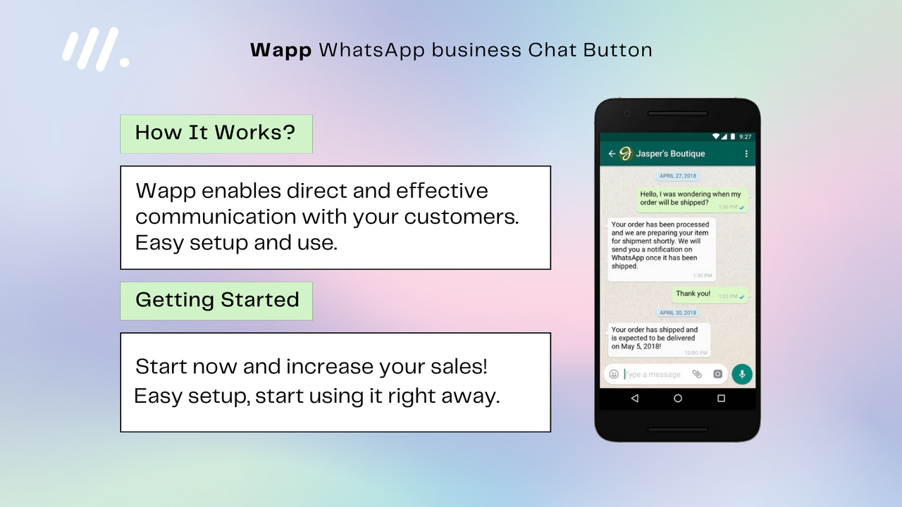 Wapp - Bouton de chat WhatsApp et récupération de panier abandonné