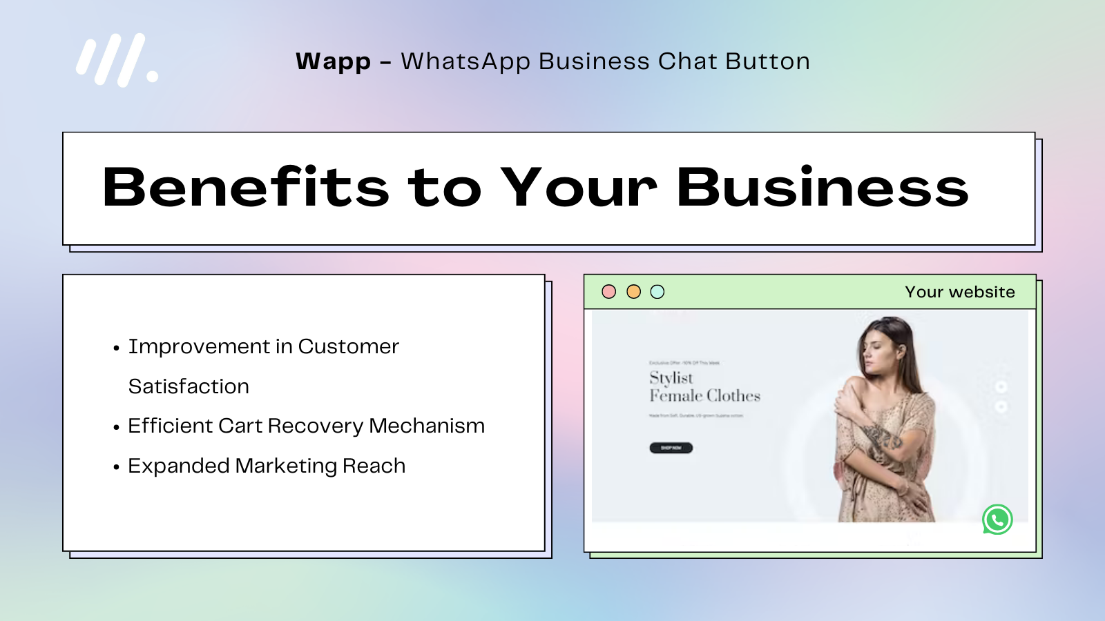 Wapp - WhatsApp Chat Button & Wiederherstellung verlassener Warenkörbe