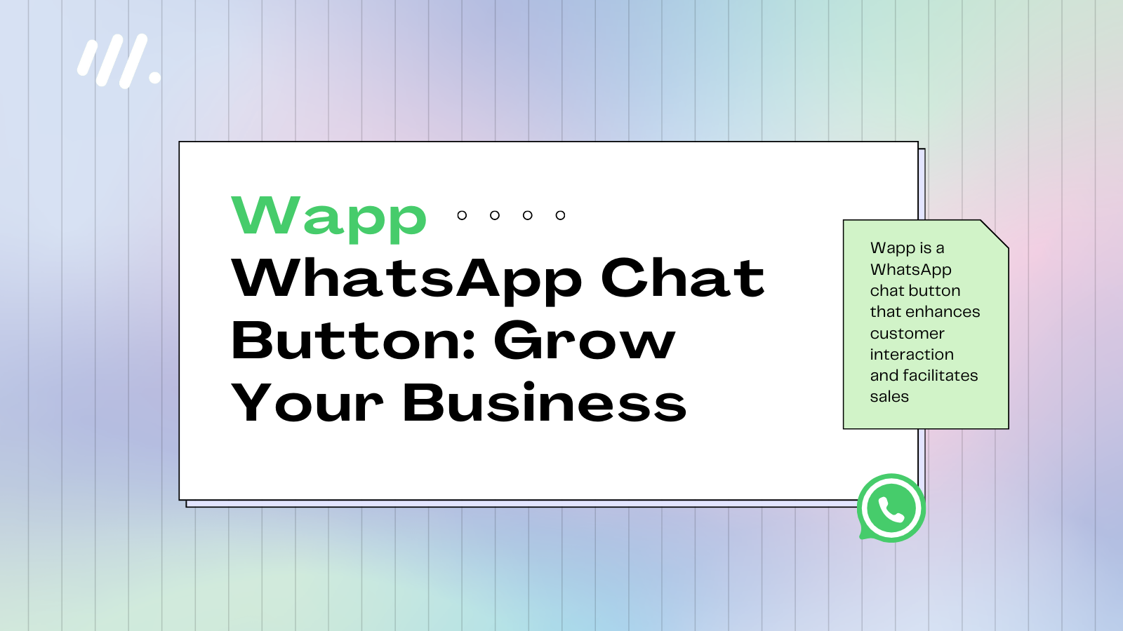 Wapp - WhatsApp Chat Knop & herstel van achtergelaten winkelwagentjes