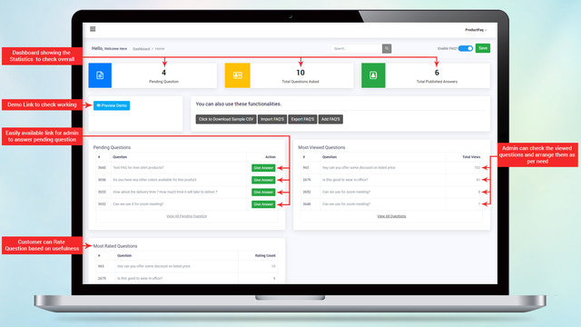 Tableau de bord administrateur FAQ