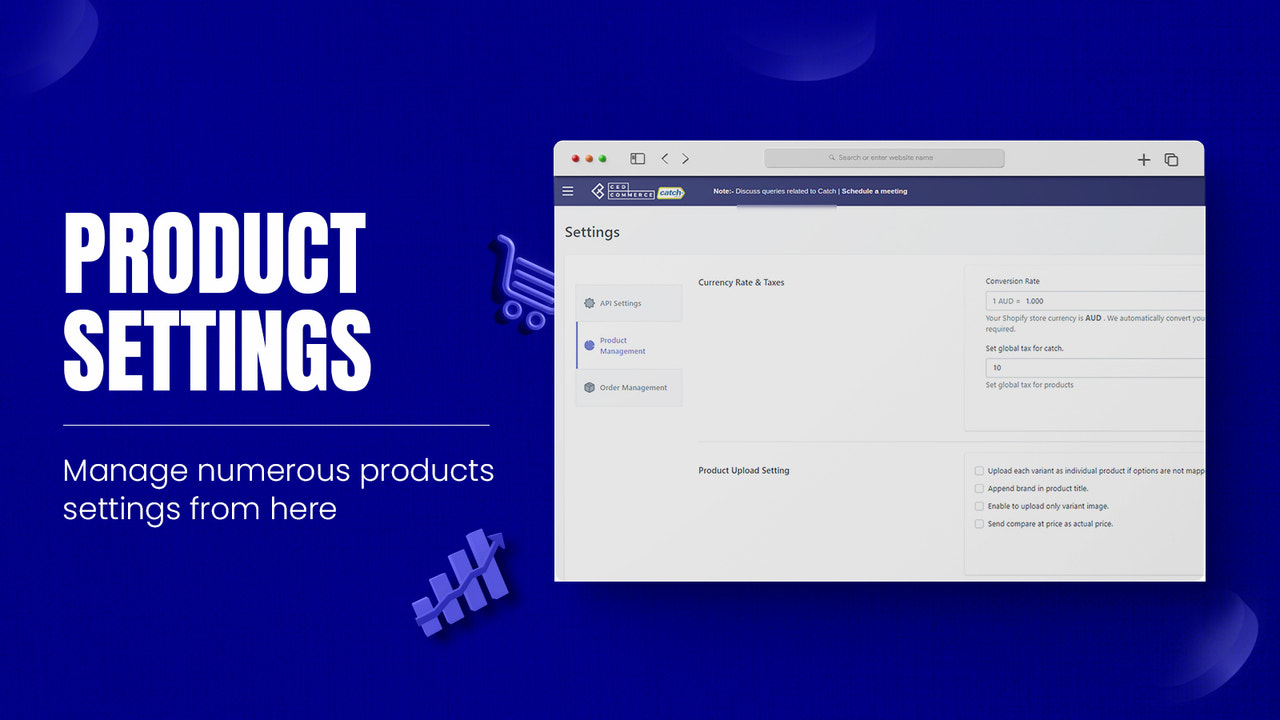 product settings, 