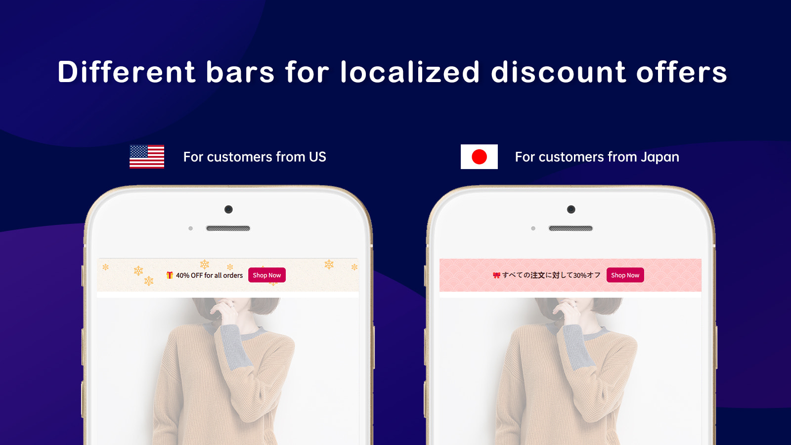 Different bars for localized discount offers