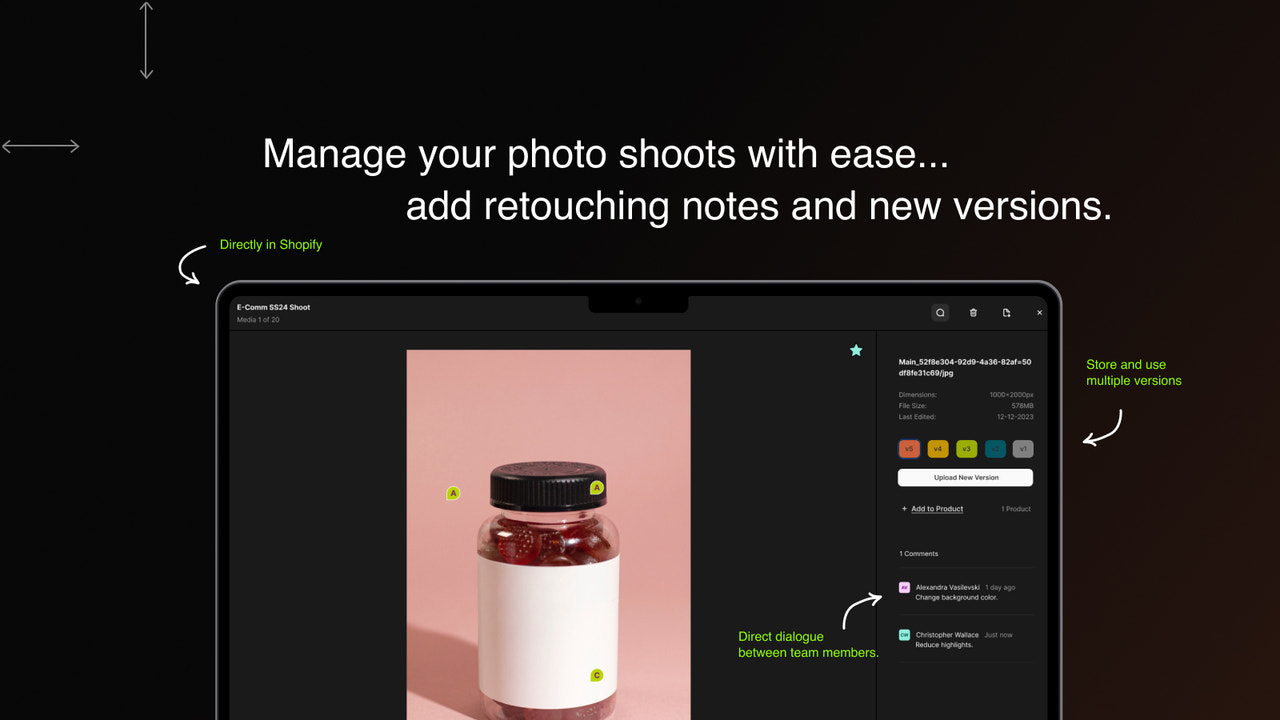 Manage your photo shoots directly in Shopify