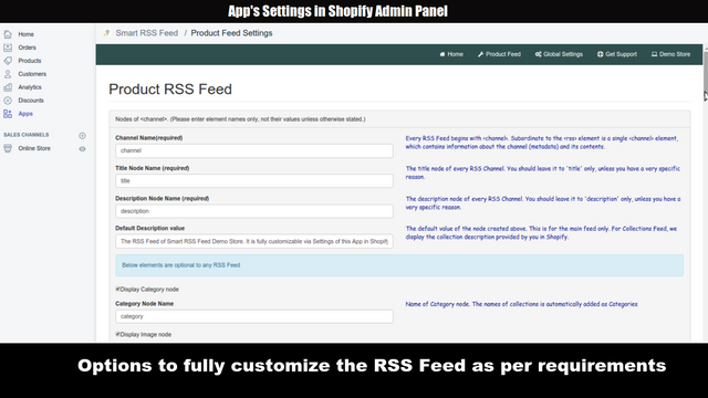 Configuration Options for Smart RSS Feed