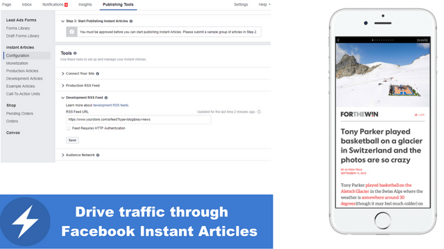 Usar Feed RSS para publicar su blog como Artículos Instantáneos de Facebook