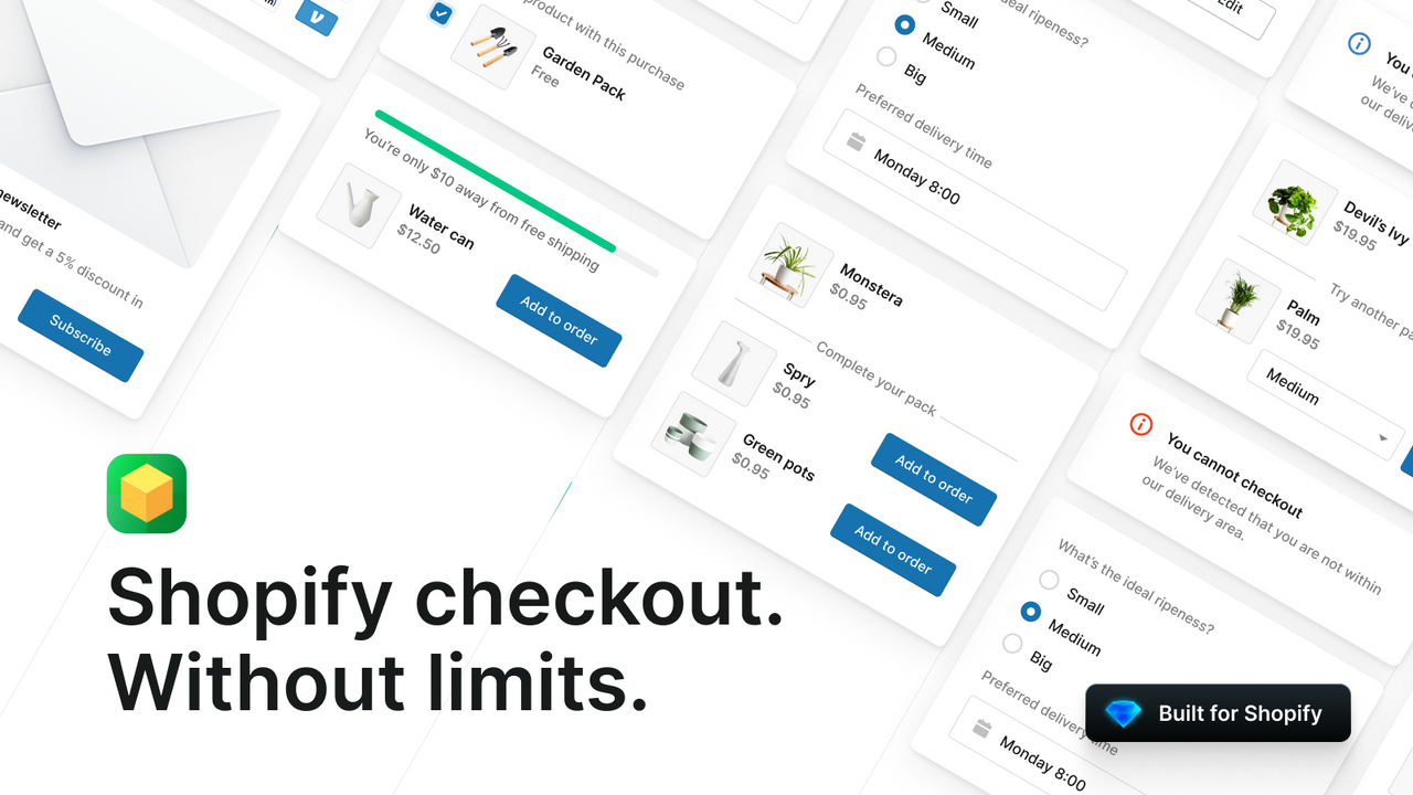 Shopify Checkout. Uden begrænsninger.