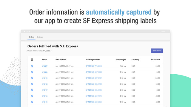 Les informations de commande sont automatiquement capturées par notre application pour créer